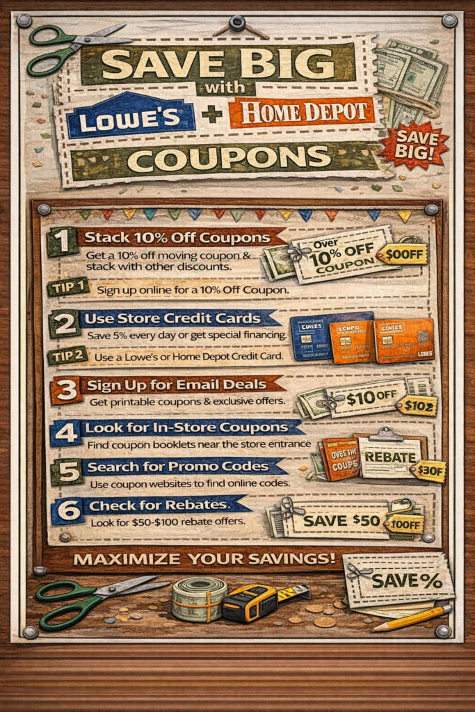 save big with Lowes and Home Depot coupons